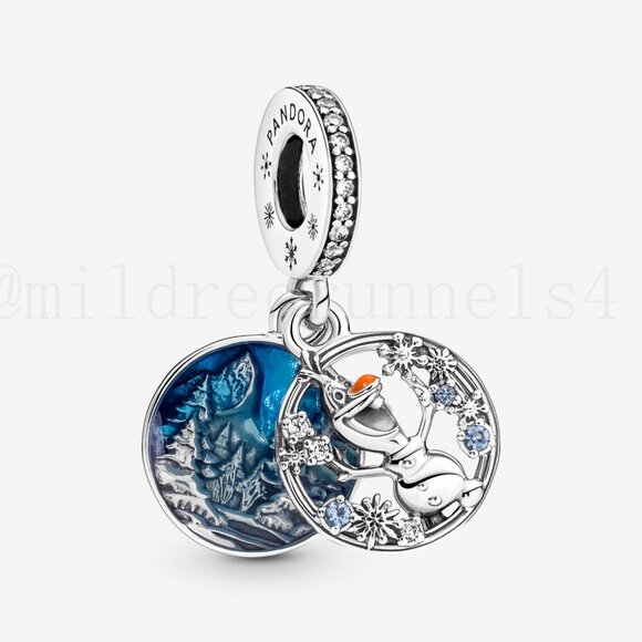 Pandora Frozen Snow Olaf Double Dangle Charm - Picture 1 of 3